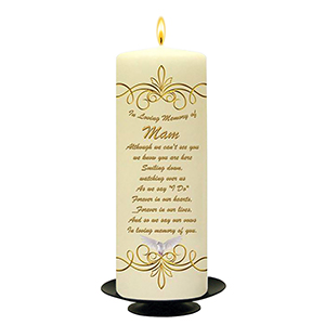 Personalised Wedding Remembrance Candle - Celtic Cross & Rings Gold